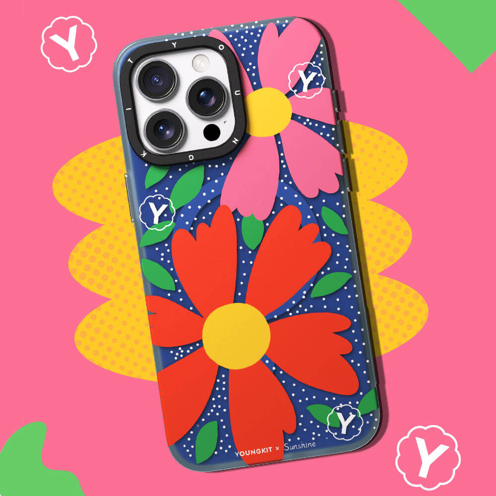 iPhone 15 Pro Max Kılıf Magsafe Şarj Özellikli Sunshine Tasarımlı Youngkit Colorful Serisi Kılıf Kırmızı