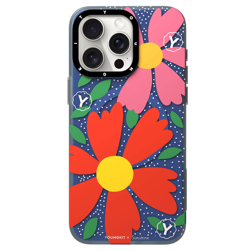iPhone 15 Pro Max Kılıf Magsafe Şarj Özellikli Sunshine Tasarımlı Youngkit Colorful Serisi Kılıf Kırmızı