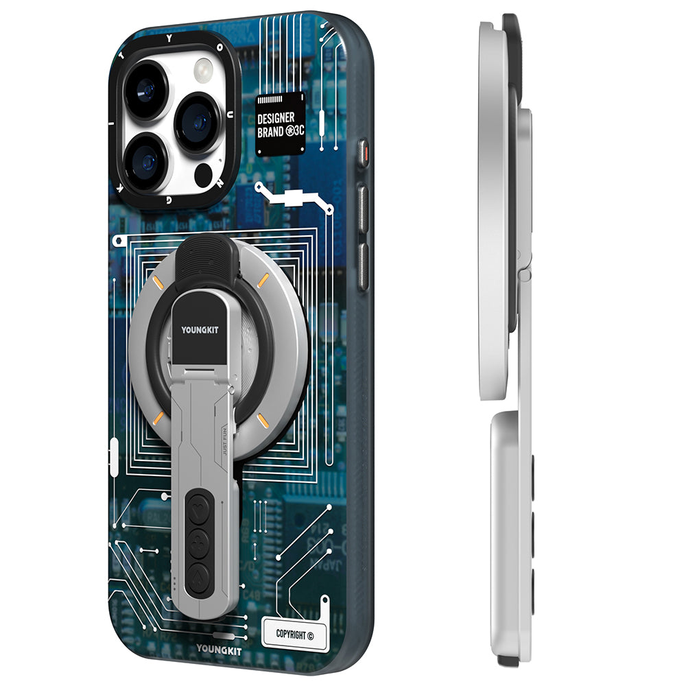 Youngkit Technology Serisi Telefon ve Tabletler için Magnetik Ring Stand Siyah