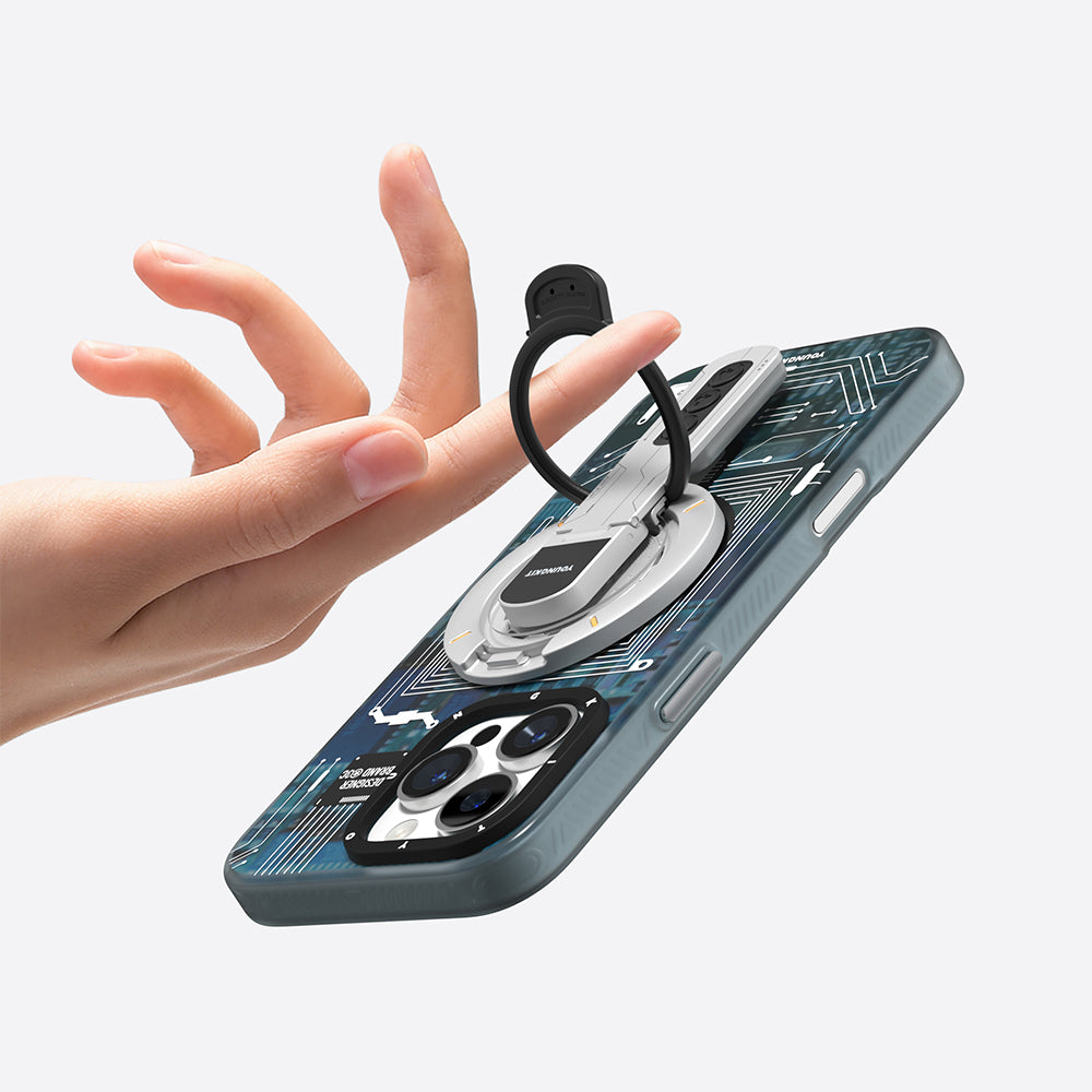 Youngkit Technology Serisi Telefon ve Tabletler için Magnetik Ring Stand Siyah
