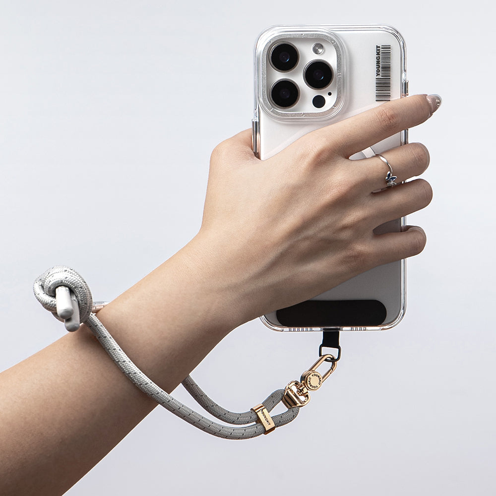 Youngkit YQ002 Yansıtıcı Şerit Desenli Cep Telefonu Bilek Askı İpi Siyah