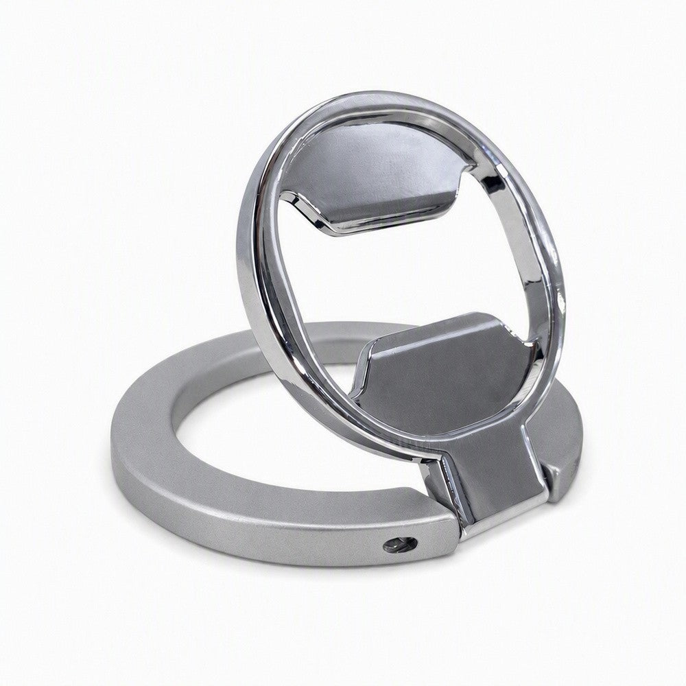 Zore Paris M10 Magnetik Standlı Şişe Açacaklı Ring Telefon Tutucu Gümüş