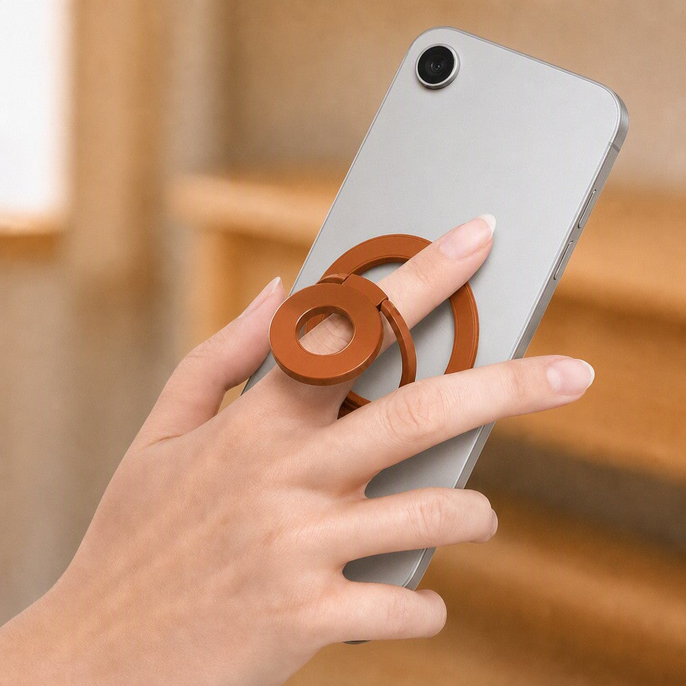 Zore Paris M102 Magnetik Ring Standlı Telefon Tutucu Turuncu