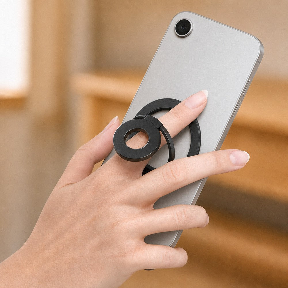 Zore Paris M102 Magnetik Ring Standlı Telefon Tutucu Siyah