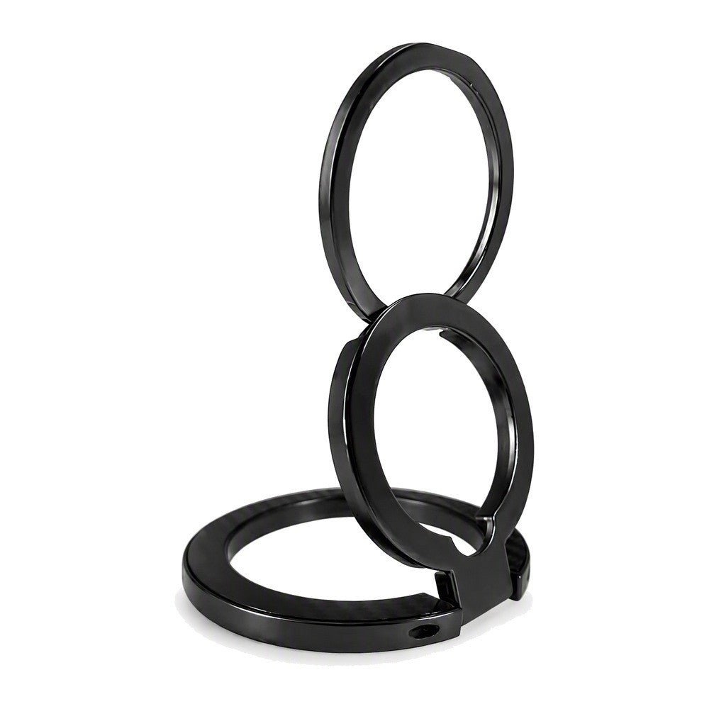Zore Paris M162 Karbon Fiber Tasarımlı Magnetik Ring Standlı Telefon Tutucu Siyah